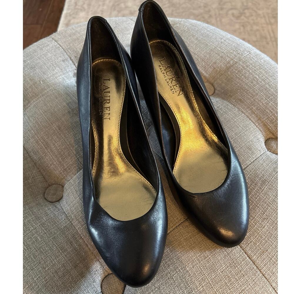 Lauren by Ralph Lauren Black Hala Pumps 100% Leather, women’s 7.